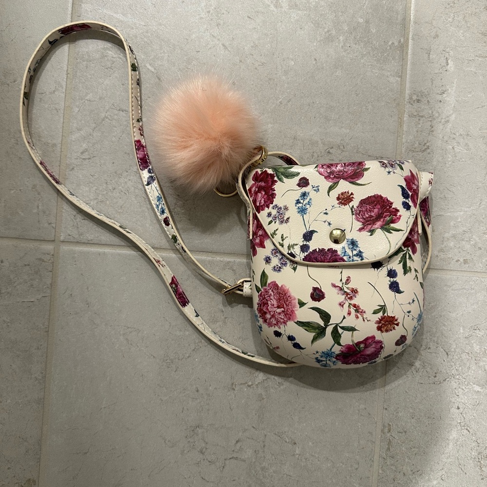 Floral purse long strap